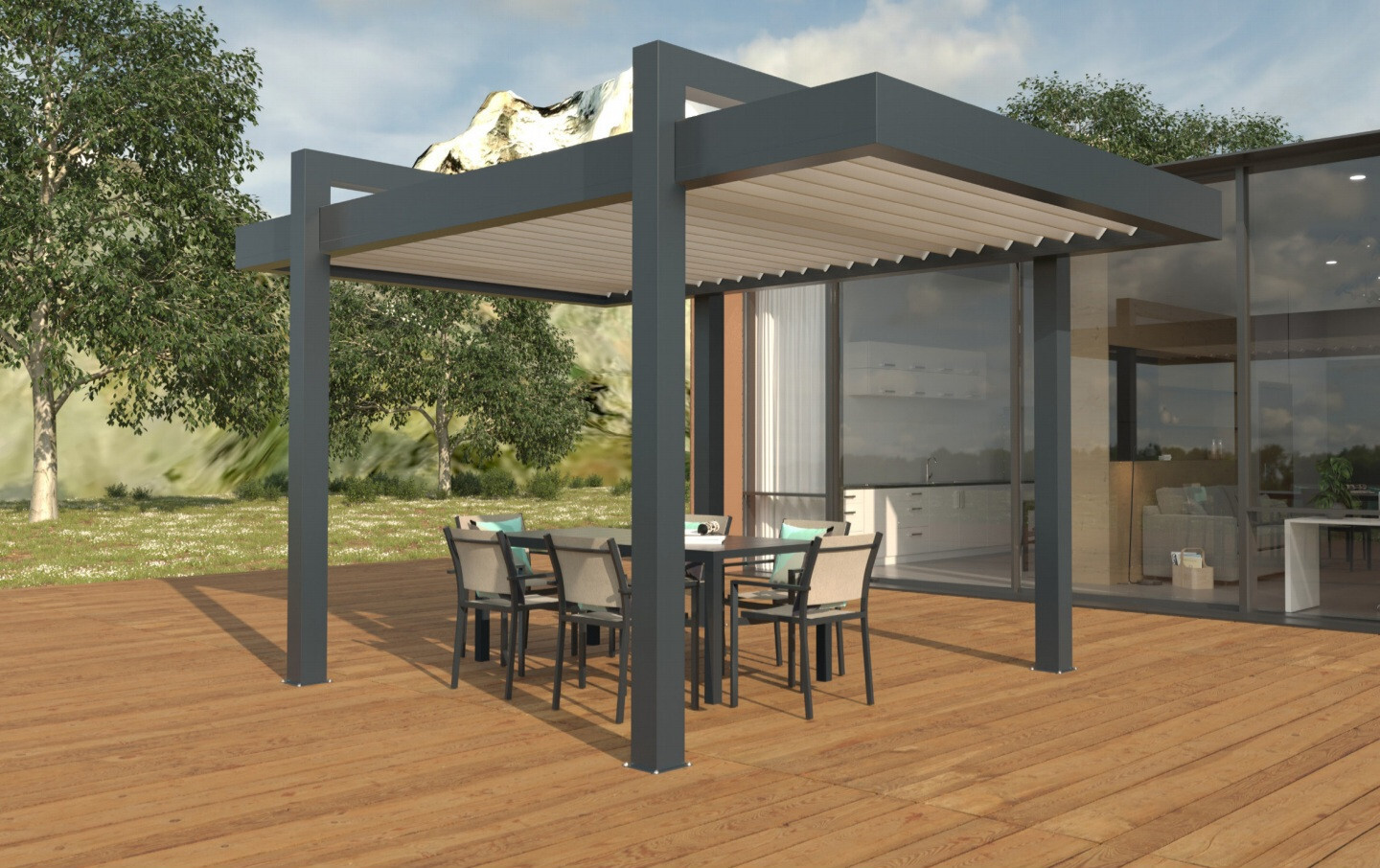 Pergola bioclimatique design arche